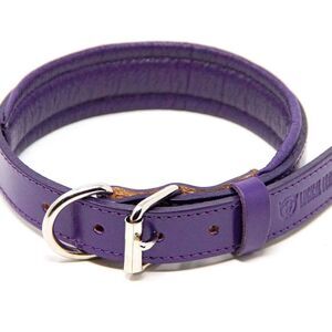 Logical Leather Large Dog Collar (model 25LC-PP) Water Resistant Purple